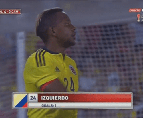 Izquierdo marque son premier but pour la Colombie